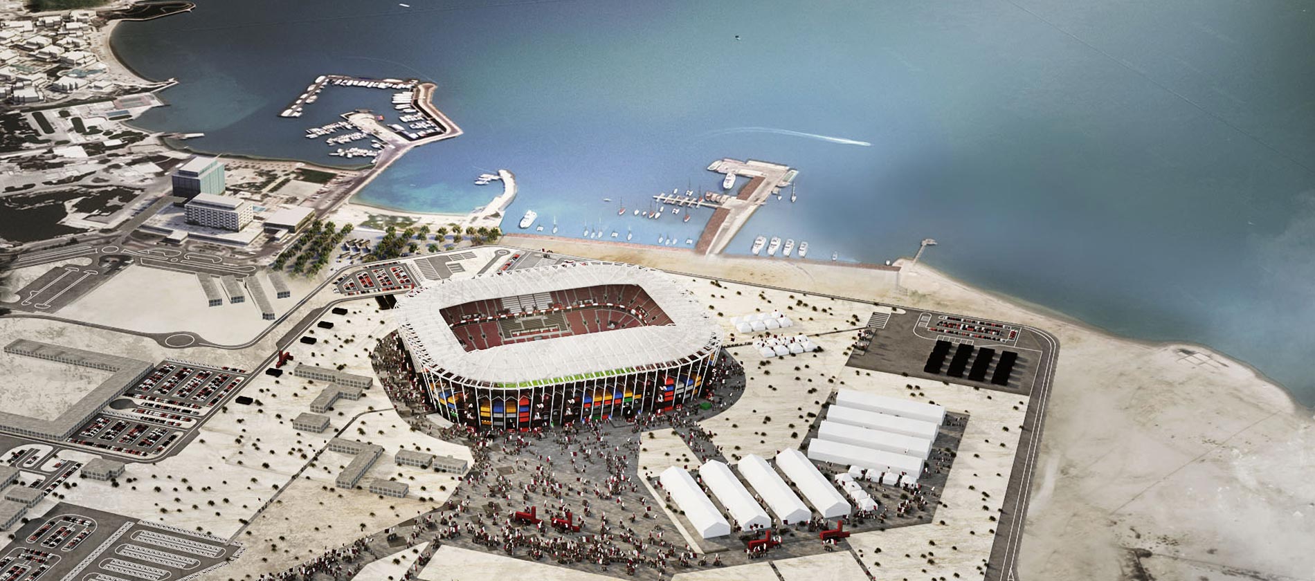 Sân vận động 'LEGO' độc lạ cho du khách ở World Cup 2022 - 1