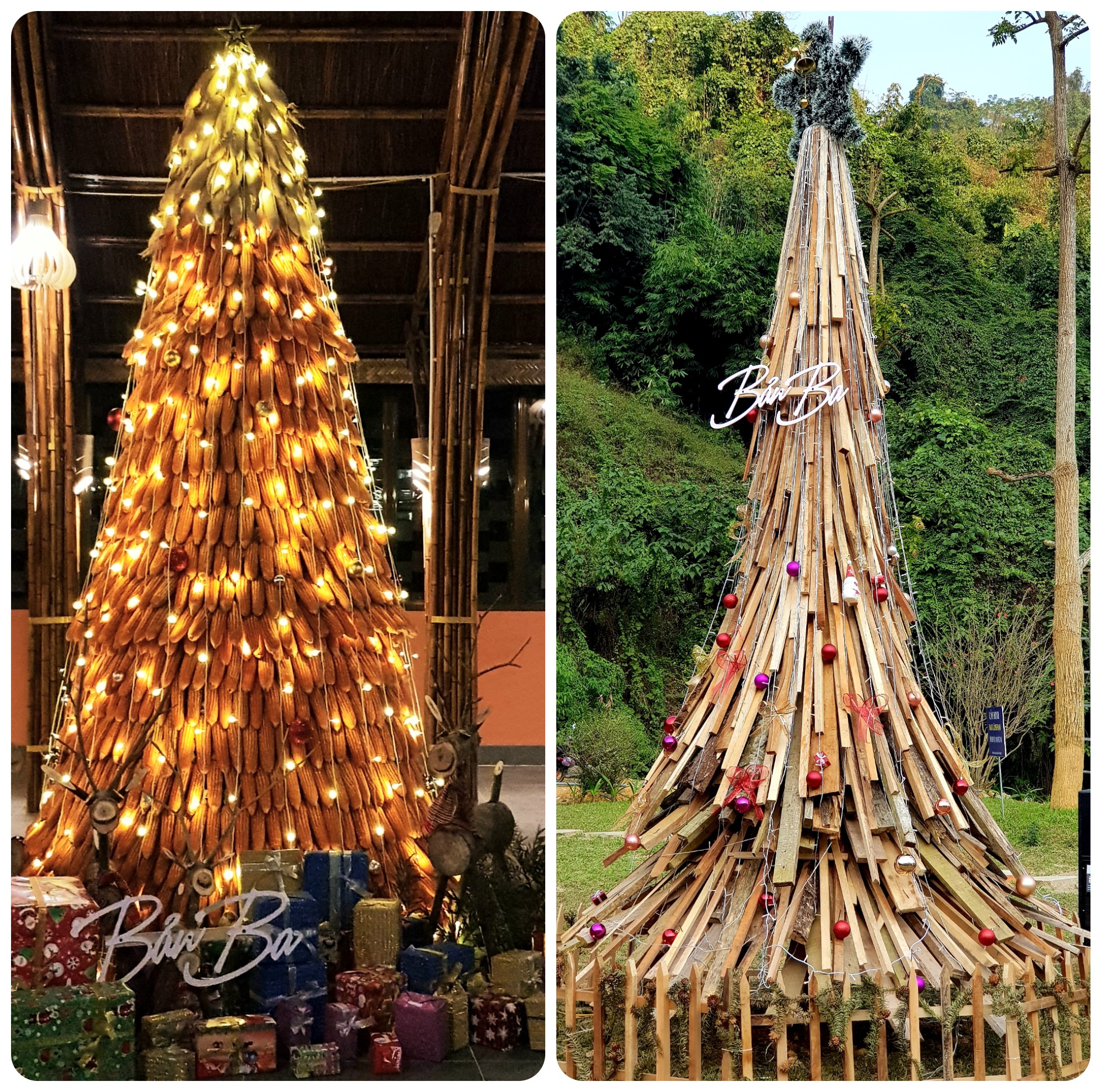 Cây thông Noel dân dã bằng ngô, bằng gỗ ở Tuyên Quang - 1