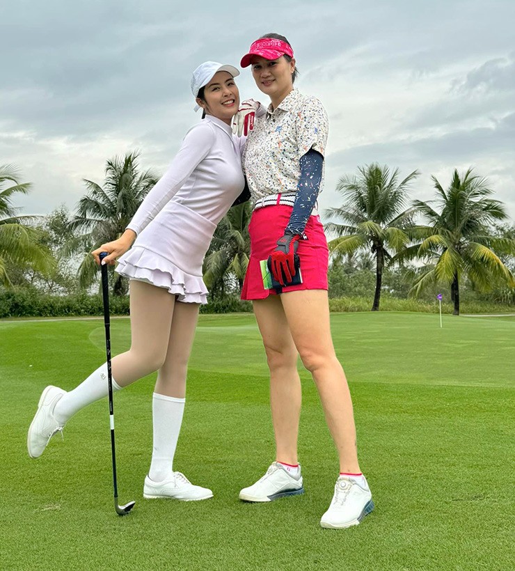 Người đẹp bóng chuyền Kim Huệ đọ sắc hoa hậu trên sân golf, giải VĐQG nóng vì 12 ngoại binh - 1