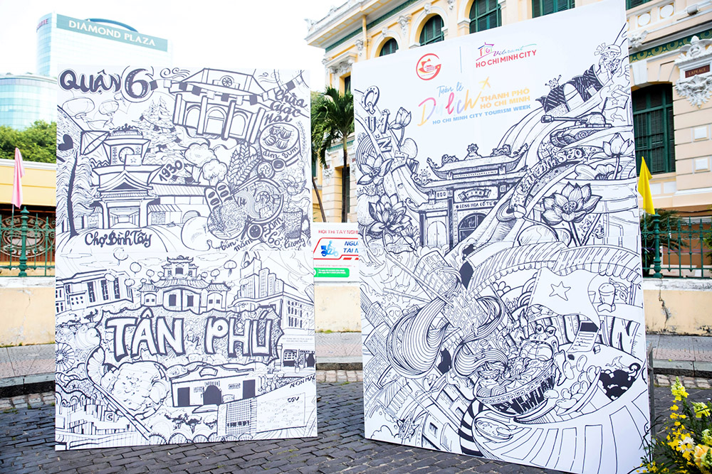 Chuẩn bị xác lập kỷ lục bức tranh Doodle về du lịch TP.HCM lớn nhất Việt Nam - 2
