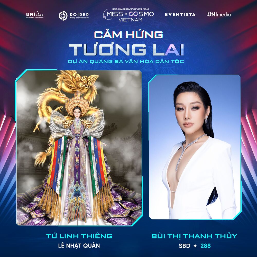 Hình tượng nghê, đám cưới chuột, xôi ngũ sắc sẽ xuất hiện trong đêm bán kết - trình diễn trang phục dân tộc của Miss Cosmo Vietnam 2023 - 3