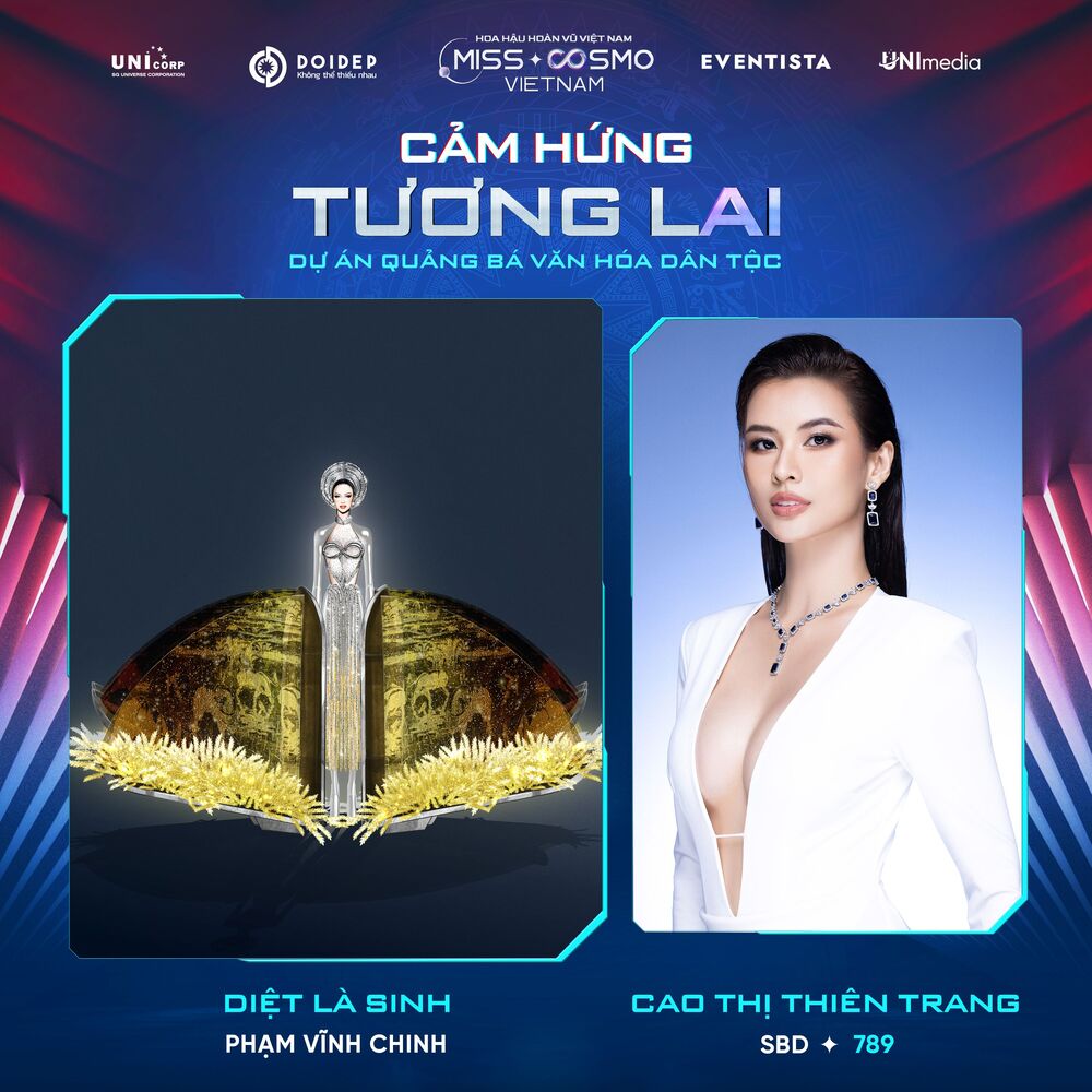 Hình tượng nghê, đám cưới chuột, xôi ngũ sắc sẽ xuất hiện trong đêm bán kết - trình diễn trang phục dân tộc của Miss Cosmo Vietnam 2023 - 7