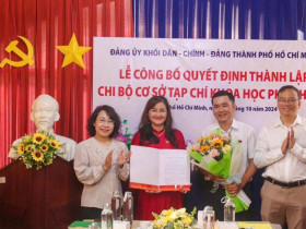  - Công bố quyết định thành lập chi bộ cơ sở Tạp chí Khoa học phổ thông