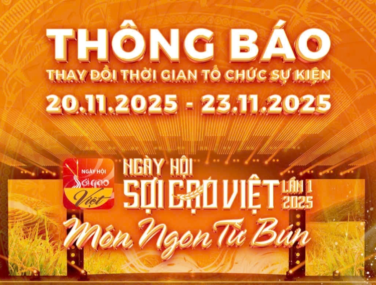 Ngày hội Sợi gạo Việt dời lịch tổ chức sang tháng 11 vì mưa bão