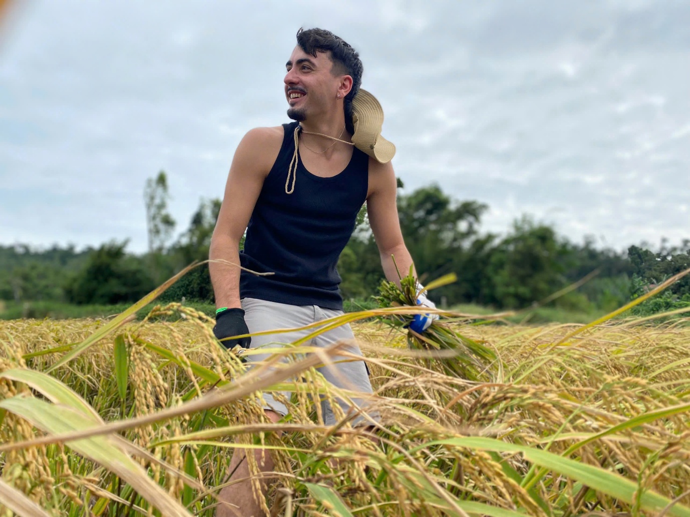 “khach tay” di du lich xuong ruong gat lua, keo cay cung nong dan tren dao co to - 5