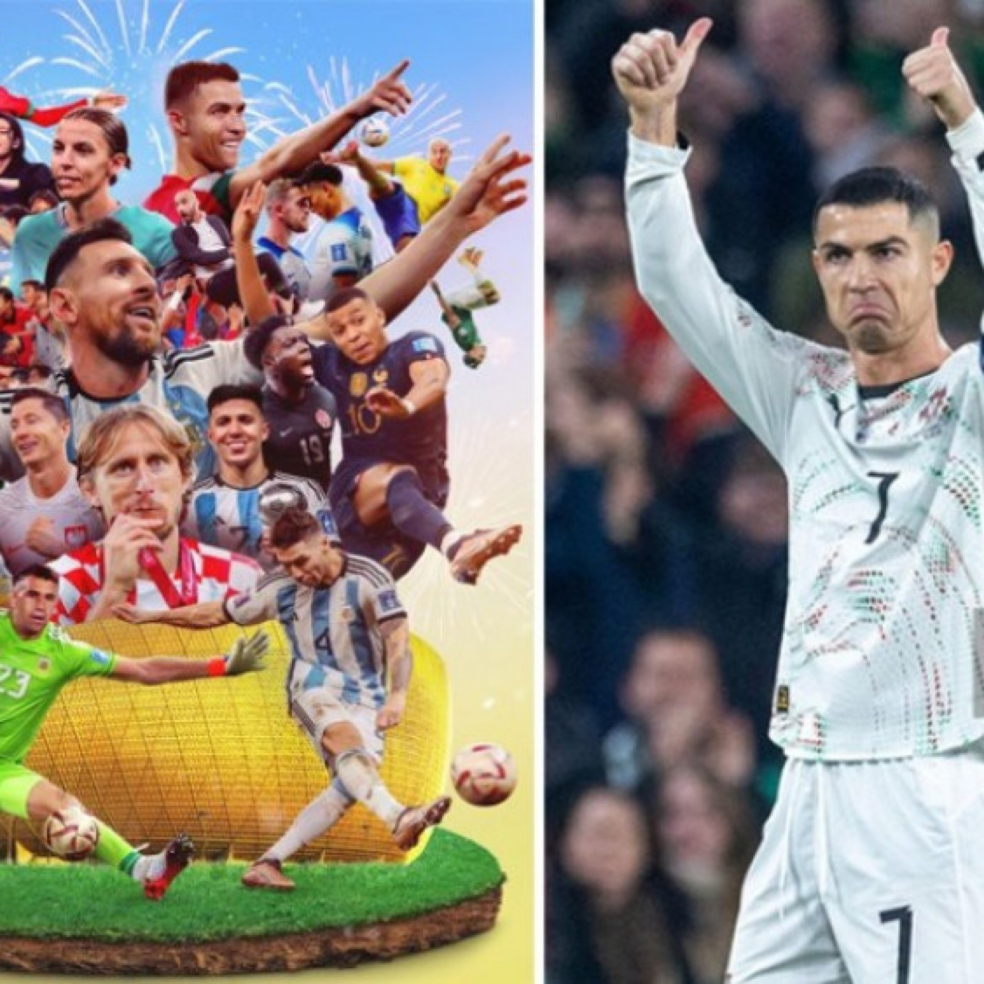  - FIFA tiếp tục “cà khịa” Ronaldo trên poster mới khi Messi cầm cúp