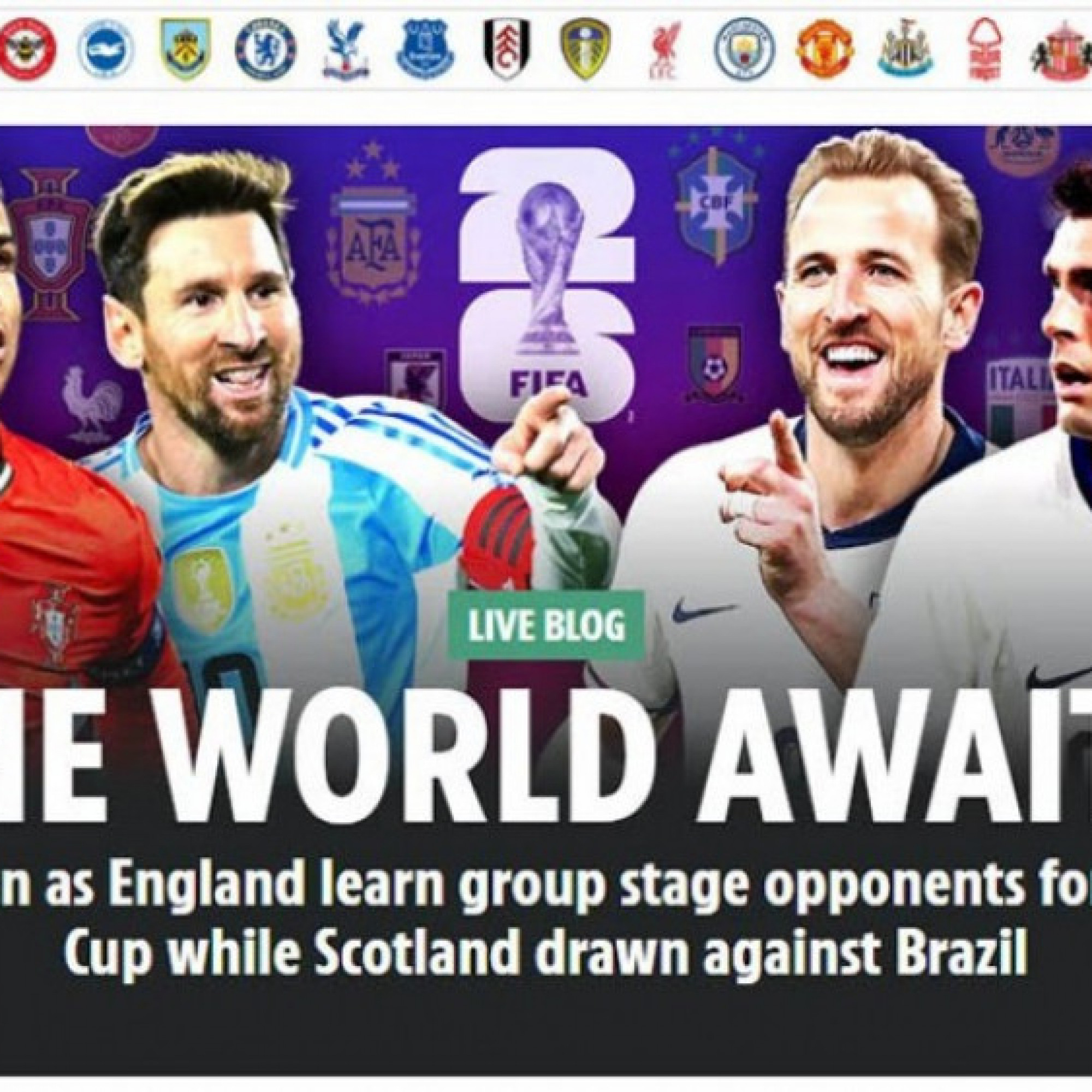  - Bốc thăm chia bảng World Cup 2026: Báo Anh tái mặt, báo Tây Ban Nha lo đụng Argentina