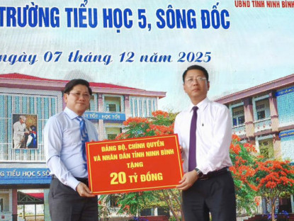 Chuyển động - Ninh Bình hỗ trợ Cà Mau 20 tỷ đồng xây trường tiểu học tại xã Sông Đốc