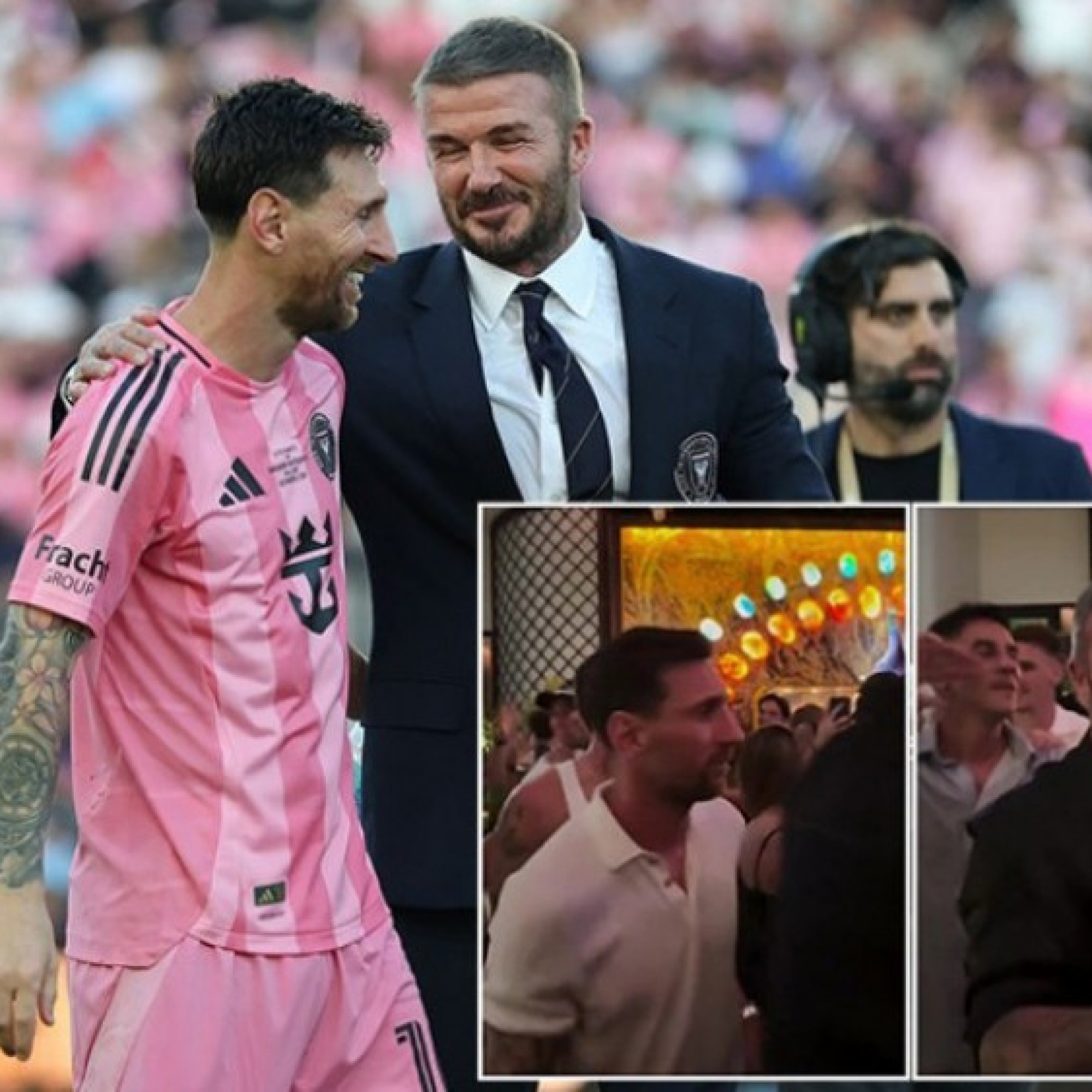  - Messi bị soi thái độ lạ khi tiệc tùng cùng "ông trùm" David Beckham