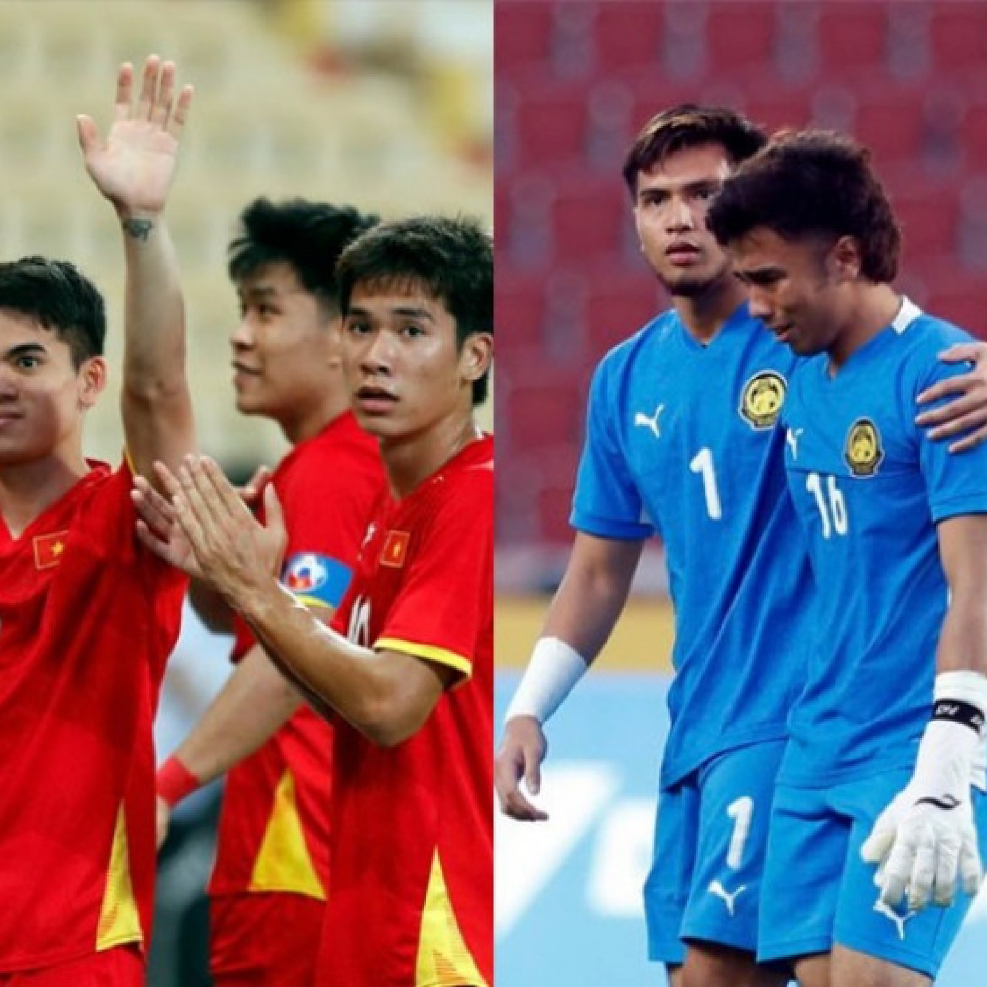  - U22 Việt Nam ăn mừng vé bán kết SEA Games, sao U22 Malaysia khóc nức nở