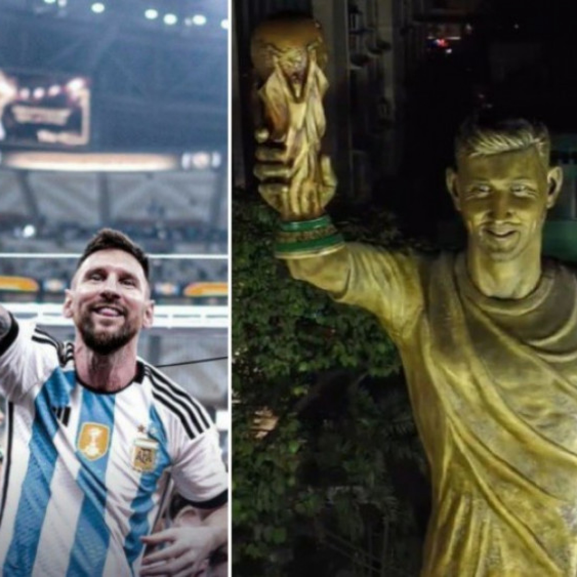  - Tượng Messi cao 21m gây sốt ở Ấn Độ, bị chê giống... Ronaldo