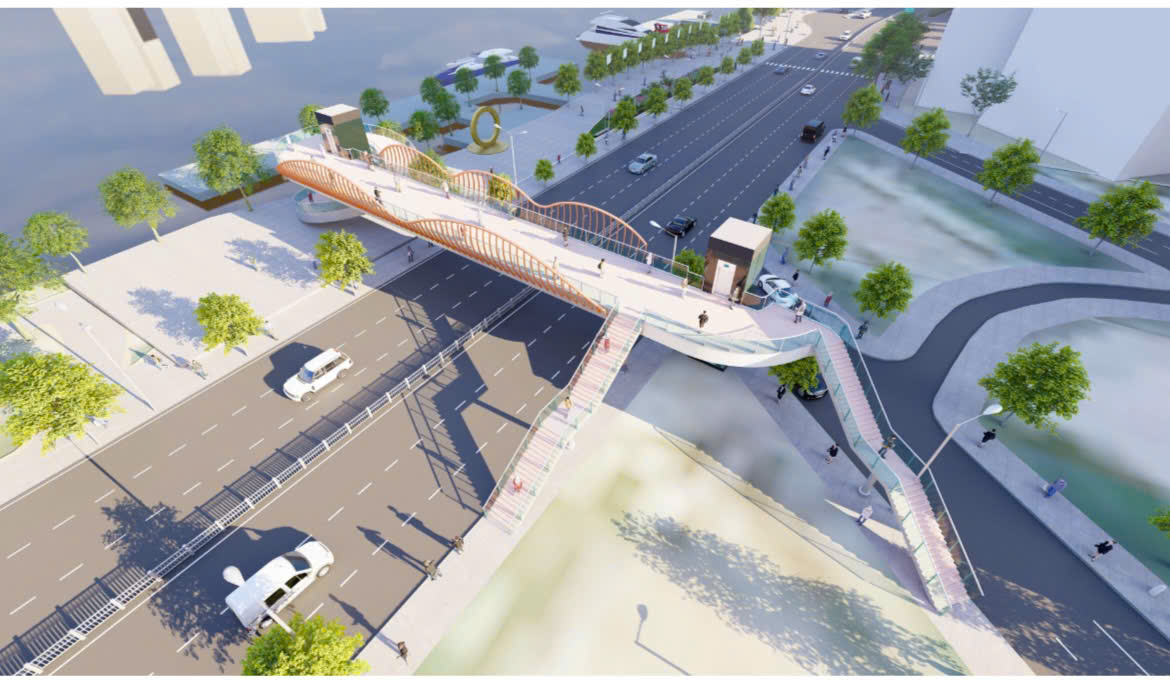 TP.HCM có thêm 2 cầu đi bộ ven sông Sài Gòn, dùng thang máy và chiếu sáng mỹ thuật tuyệt đẹp - 2