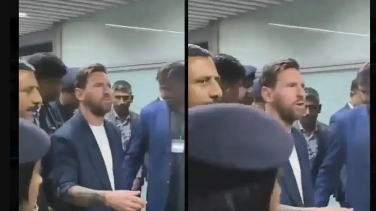 Hàng chục ngàn fan Ấn Độ chào đón Messi từ 1h30 sáng, mang biểu ngữ tôn sùng - 1