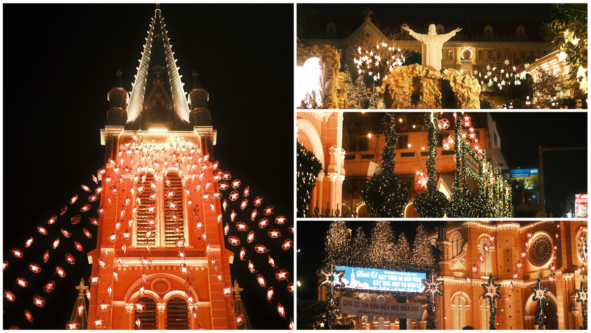 'nha tho mau hong' o tp.hcm trong sac den giang sinh - 2