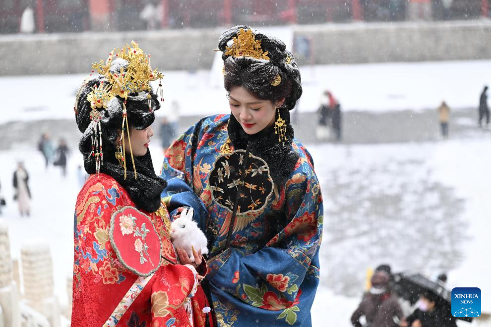 Giới trẻ đua nhau mặc đồ cổ trang chụp tuyết rơi tuyệt đẹp ở Trung Quốc - 5