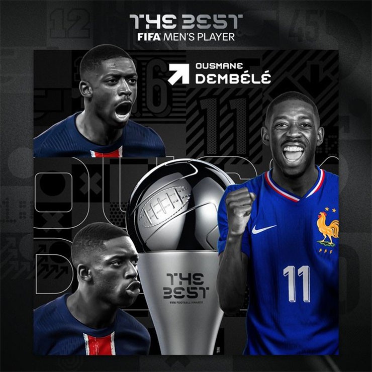 Dembele lại vượt Yamal đoạt FIFA The Best, lập kỳ tích sánh vai Ronaldo & Messi - 1