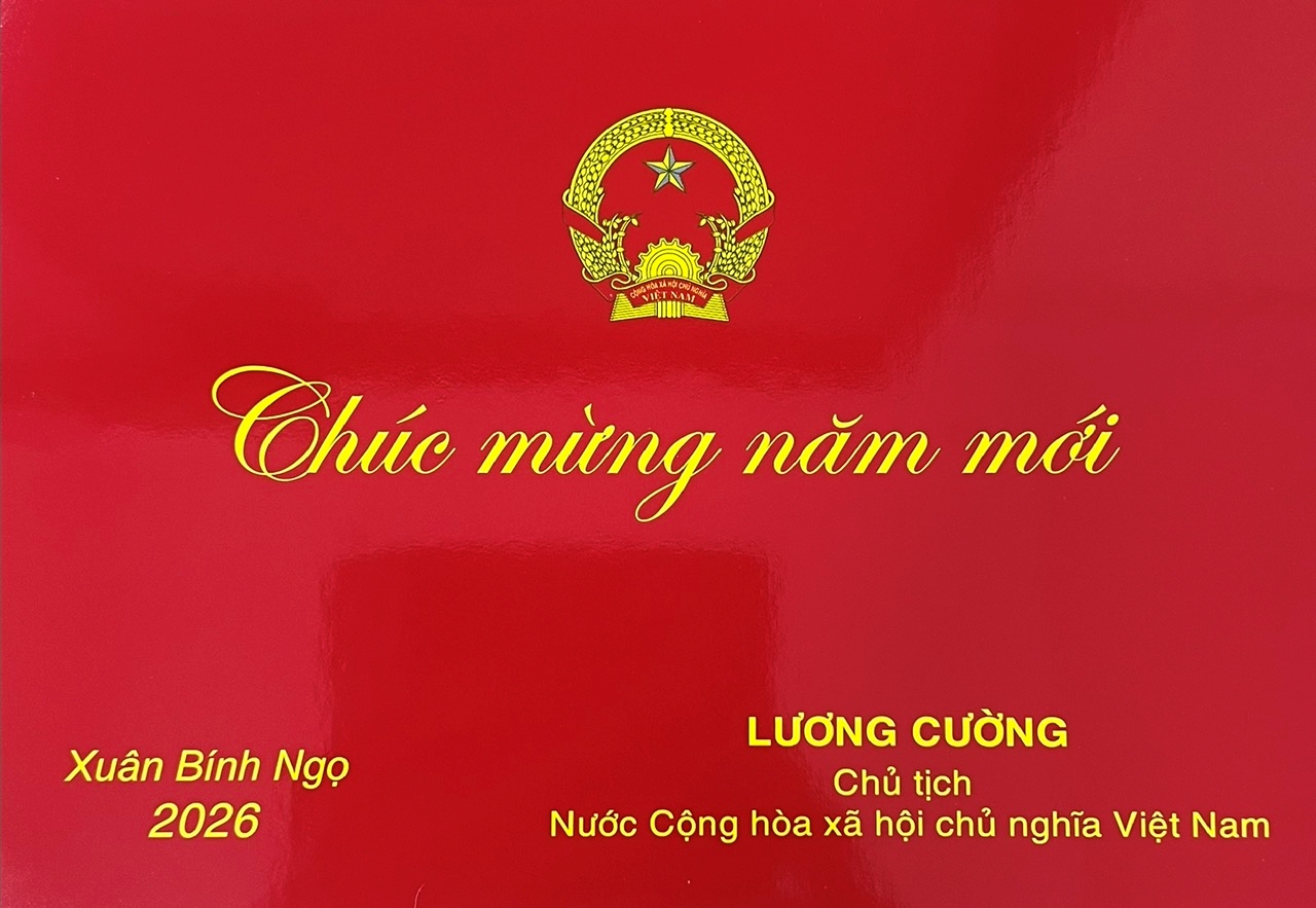 Chủ tịch nước Lương Cường gửi thiếp chúc mừng năm mới 2026 - 1
